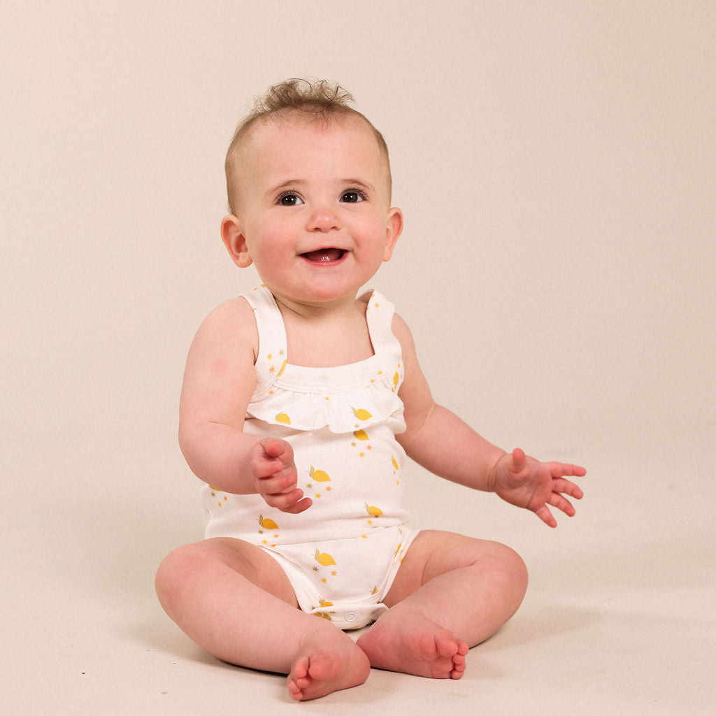 lemon print bodysuit