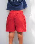 Red swim shorts