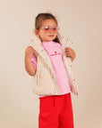 Bear Zip-Off Sleeve Jacket - Beige